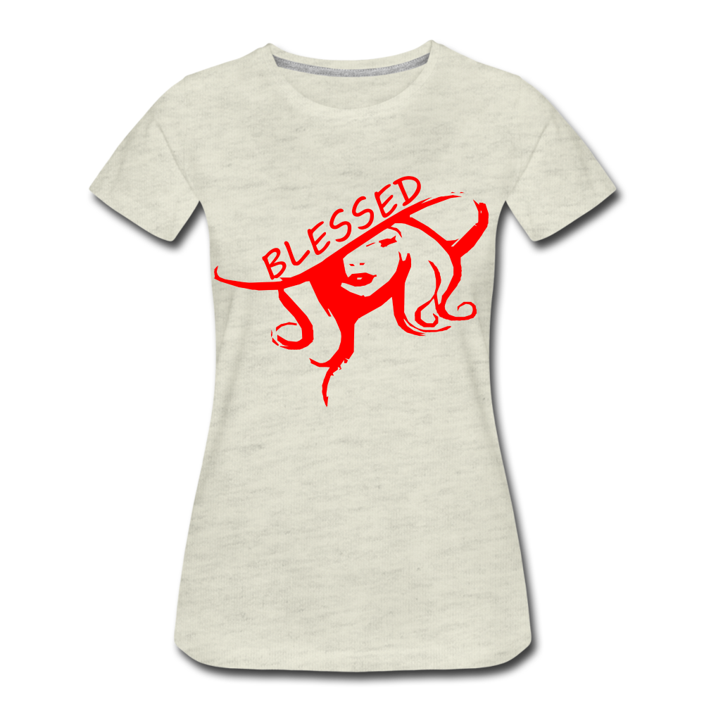 Women’s Premium "Blessed" T-Shirt - heather oatmeal
