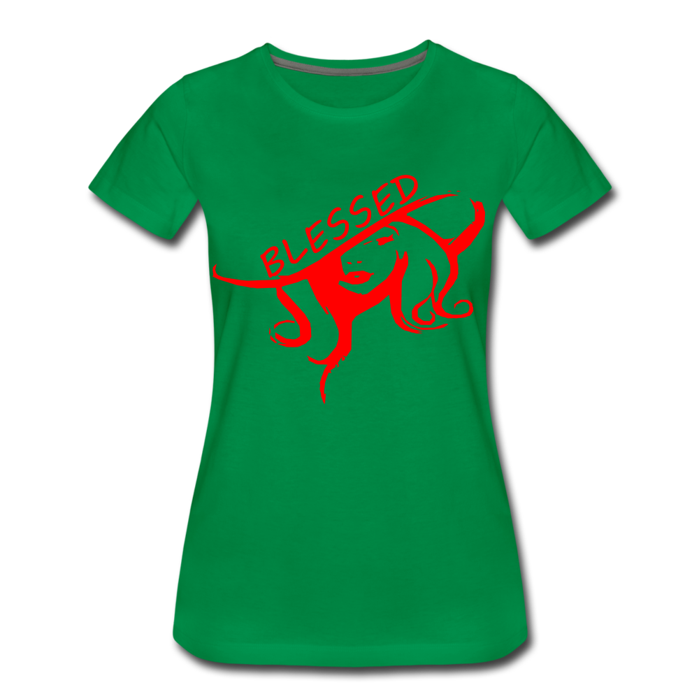 Women’s Premium "Blessed" T-Shirt - kelly green