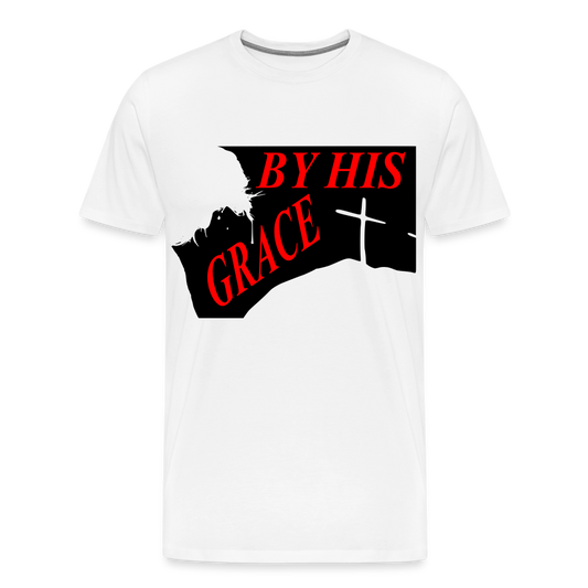 "BY HIS GRACE" Men's T-Shirt - white