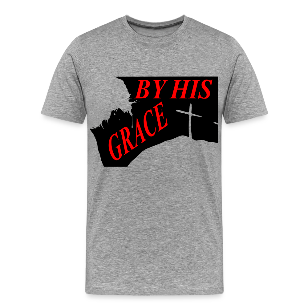 "BY HIS GRACE" Men's T-Shirt - heather gray
