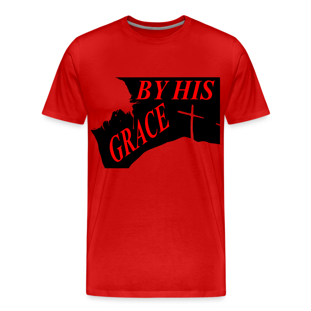 "BY HIS GRACE" Men's T-Shirt - red
