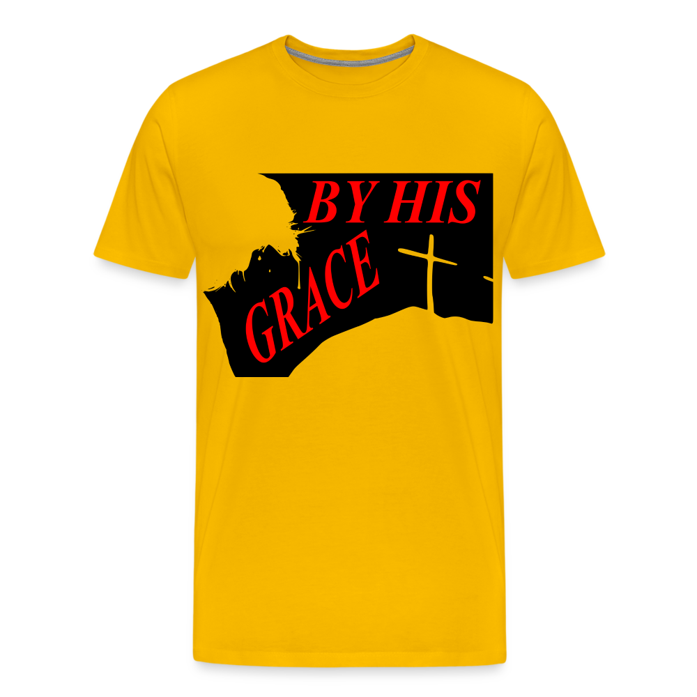 "BY HIS GRACE" Men's T-Shirt - sun yellow