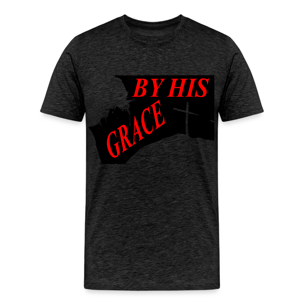 "BY HIS GRACE" Men's T-Shirt - charcoal grey