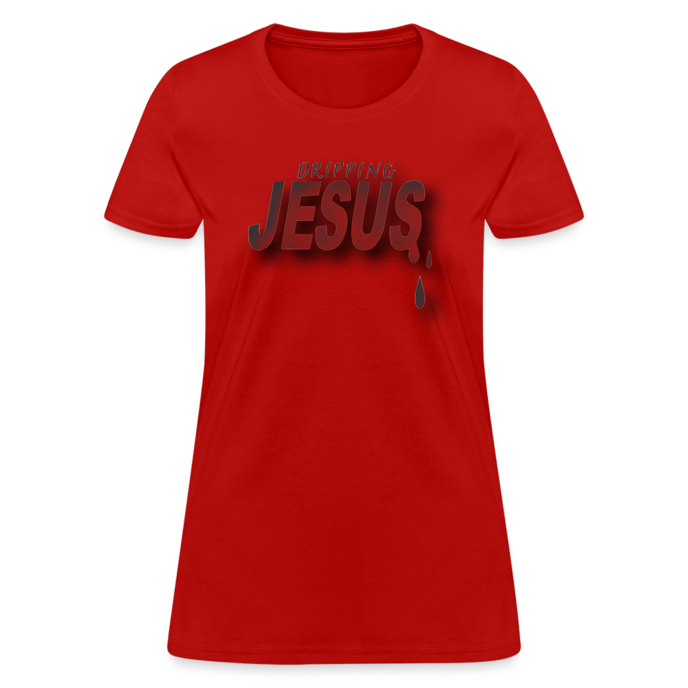 Women's "Dripping Jesus" T-Shirt - red