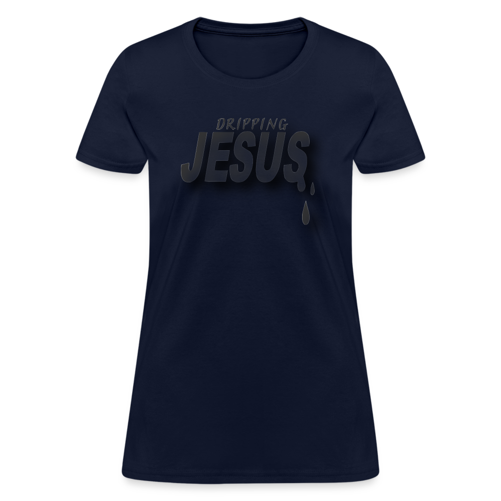 Women's "Dripping Jesus" T-Shirt - navy