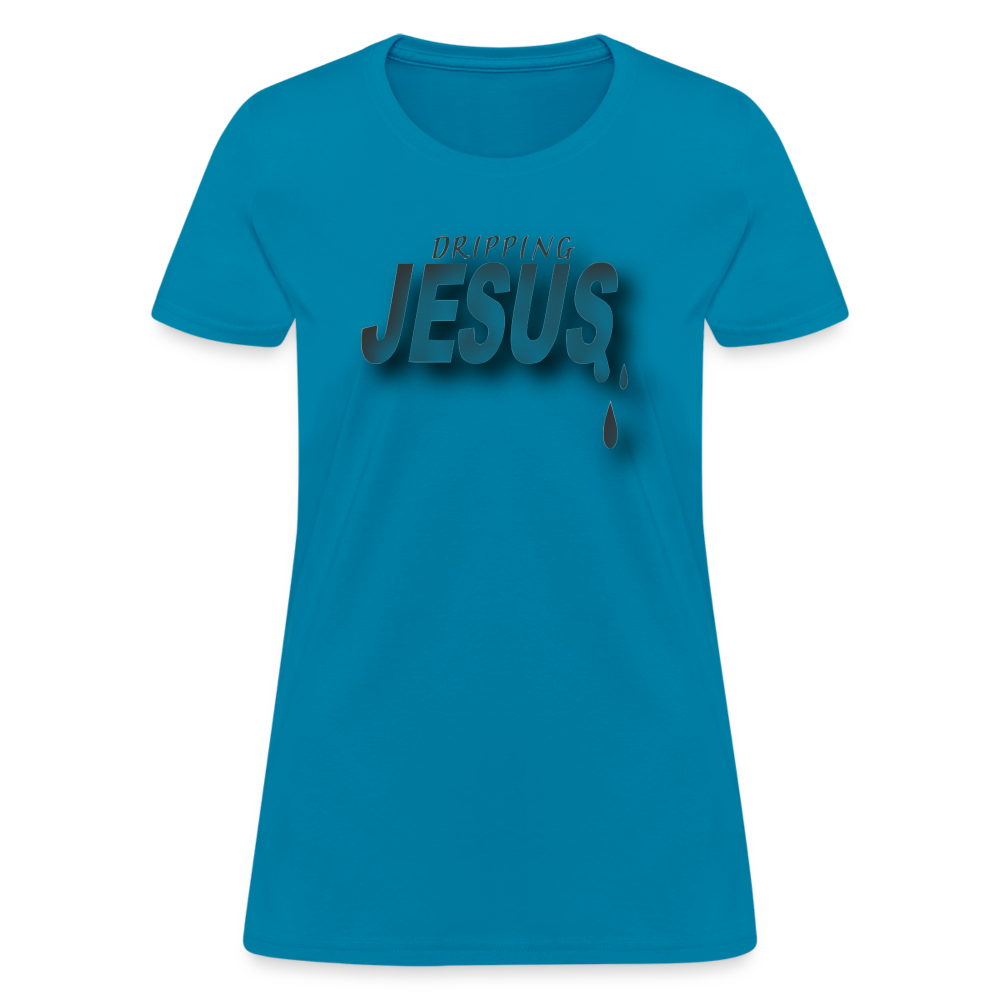 Women's "Dripping Jesus" T-Shirt - turquoise