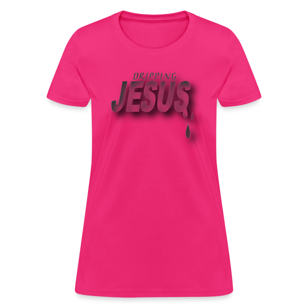 Women's "Dripping Jesus" T-Shirt - fuchsia