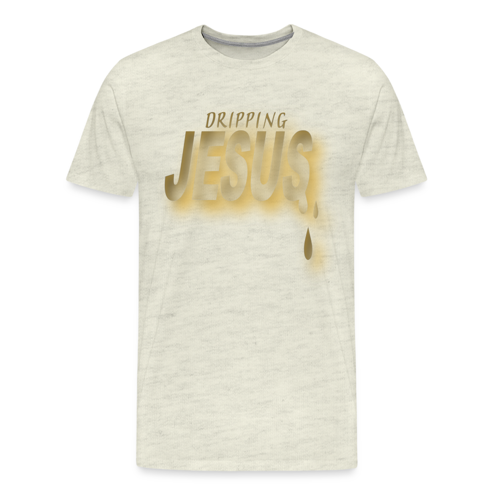 Men's "Dripping Jesus" T-Shirt - heather oatmeal