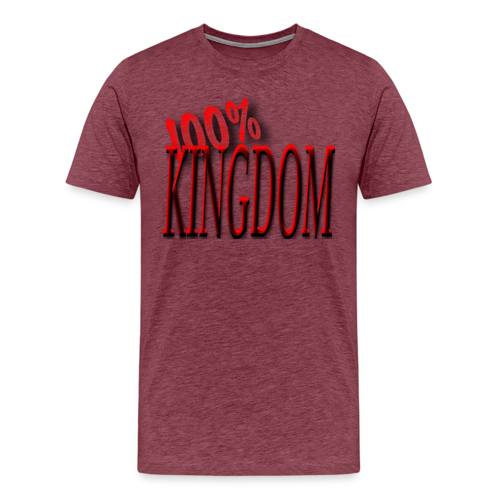 Men's "100% Kingdom" T-Shirt - heather burgundy