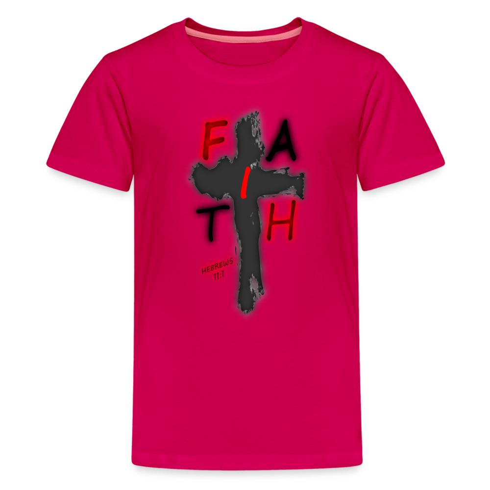 Kids' "Faith" T-Shirt - dark pink