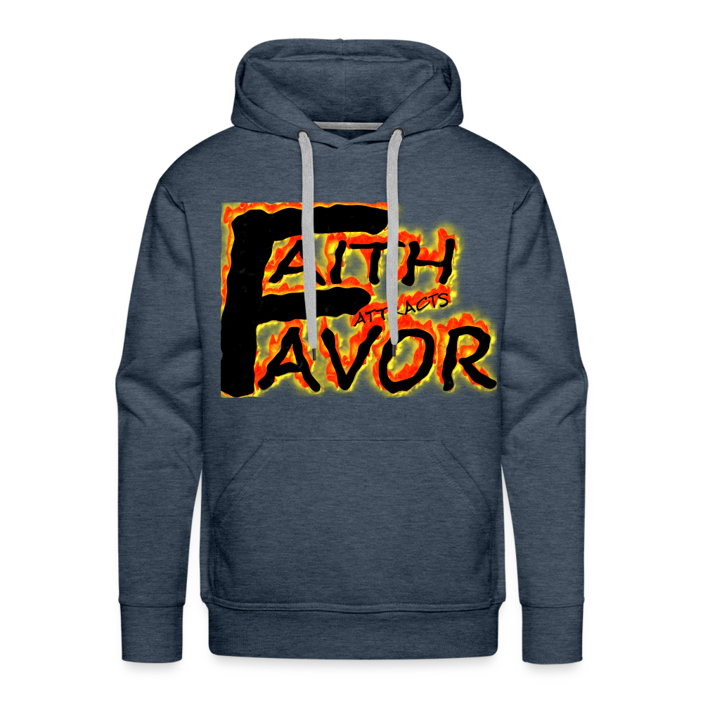 Men’s “Faith attracts Favor” Hoodie - heather denim